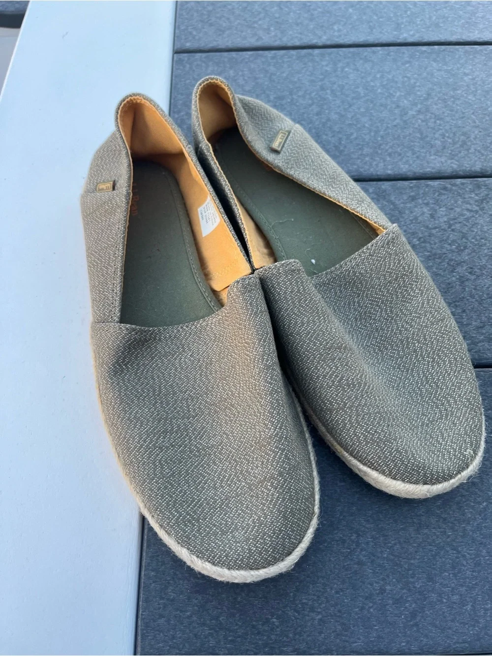 L.L. Bean Olive Green Canvas Slip-On Espadrilles